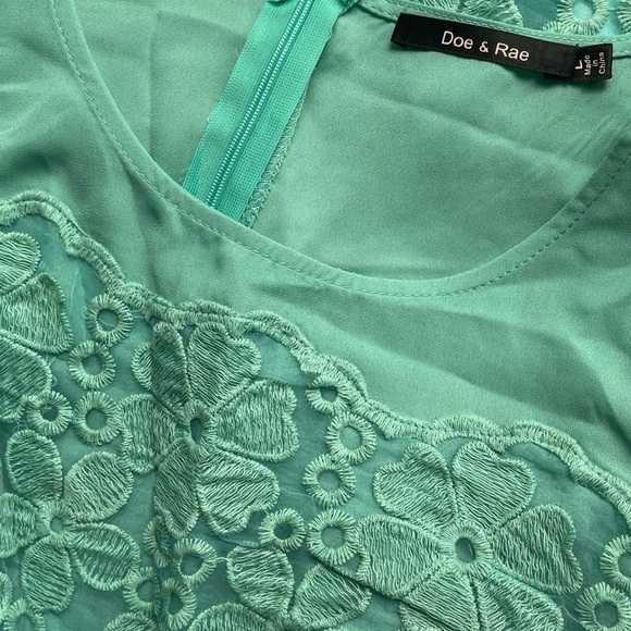 Modcloth Seafoam Green Lace Midi Dress size L - Picture 6 of 6
